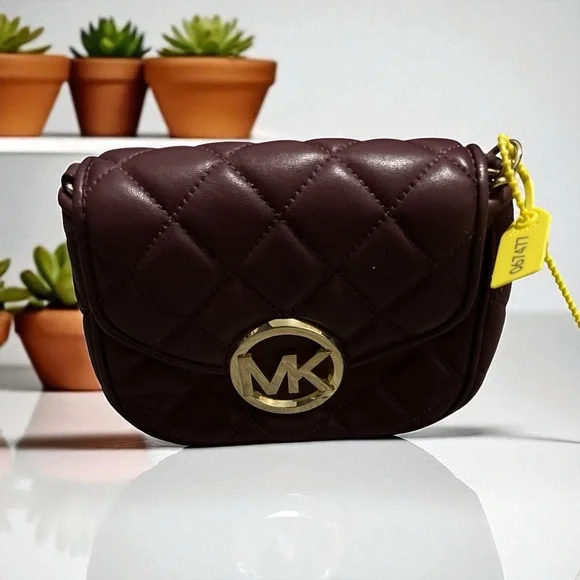 Michael Kors Quilted Burgundy Mini Bag - Picture 2 of 8